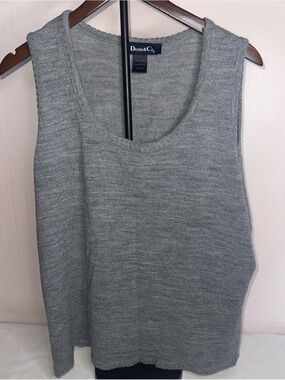 Denim&Co Light Gray Knit Scoop Neck Tank